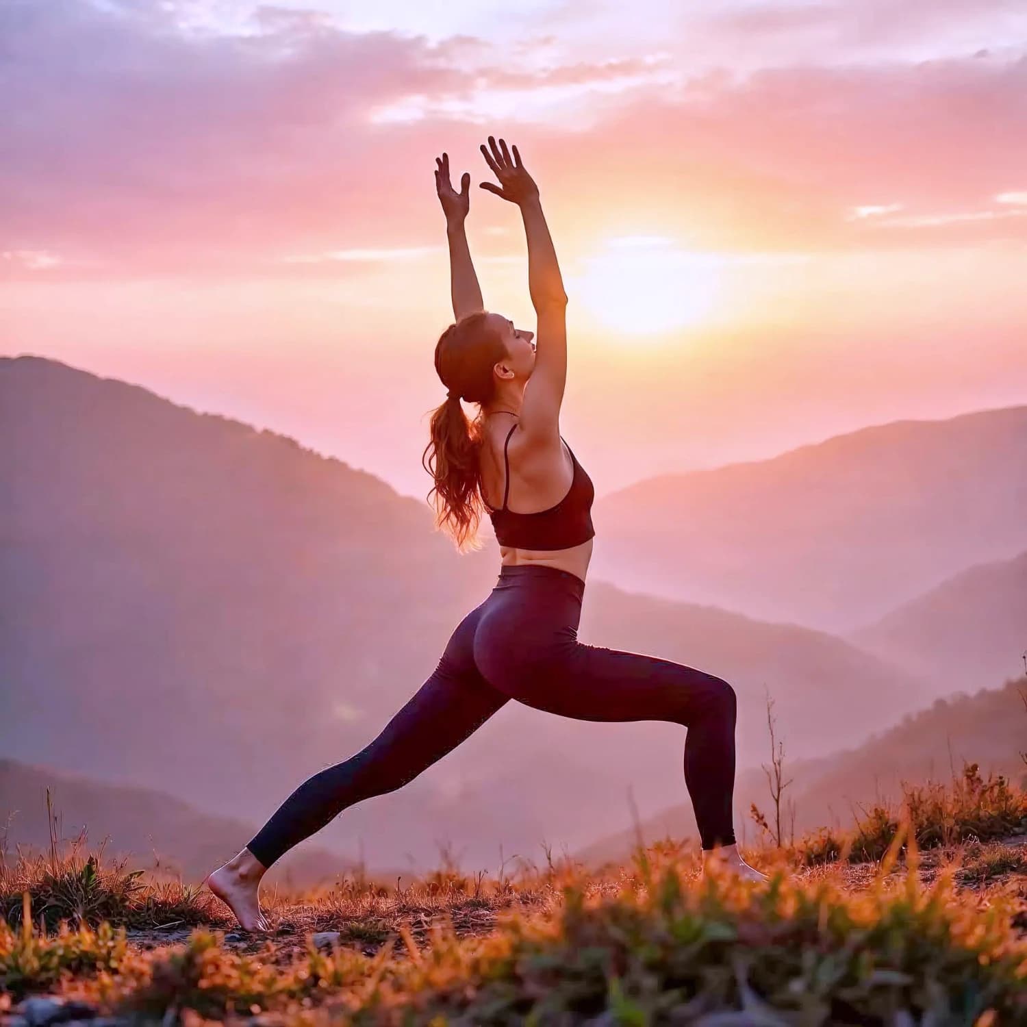 Outdoor Yoga Synergy session in a green garden setting
