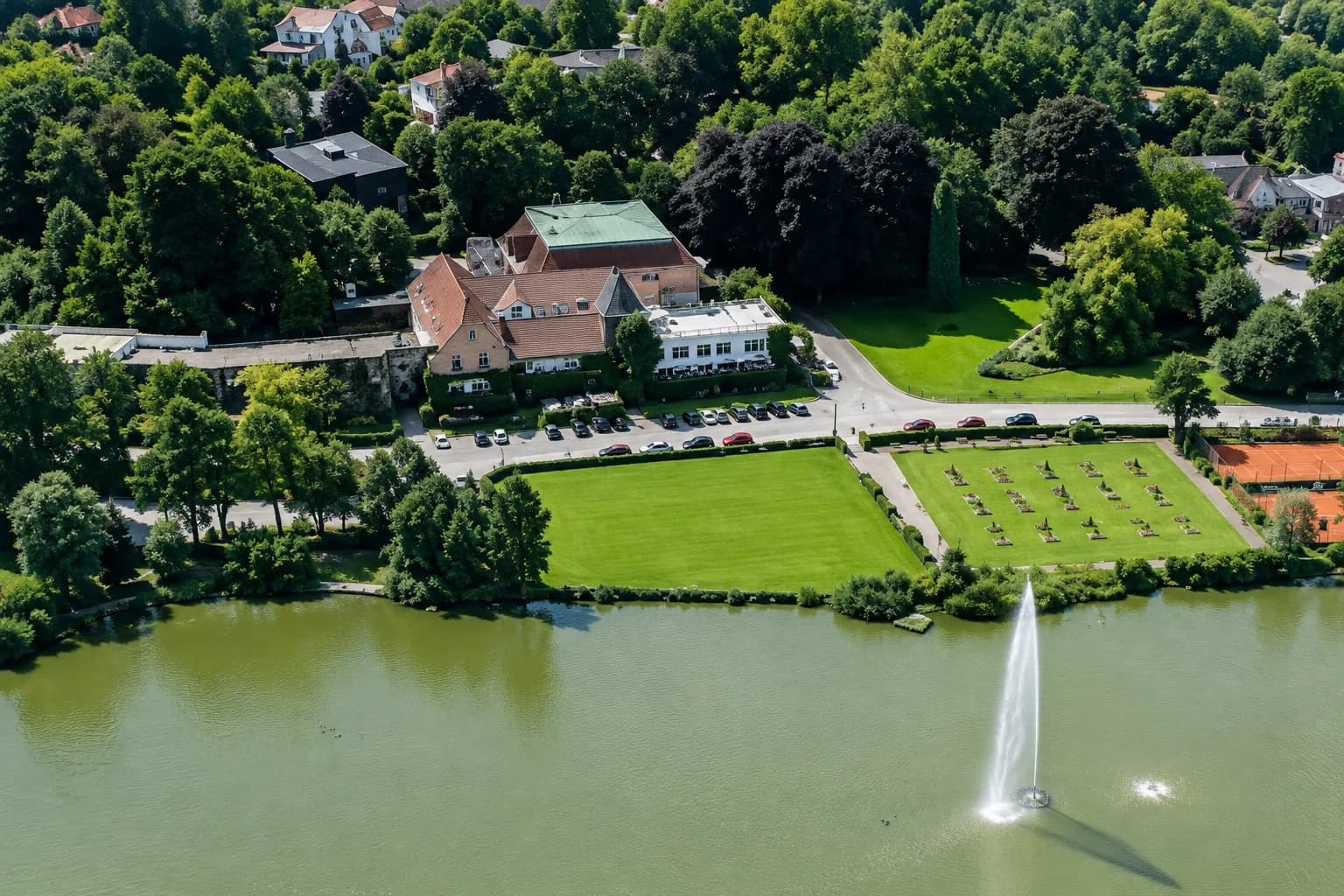 Esplanade facing Château du Lac at Lake Genval